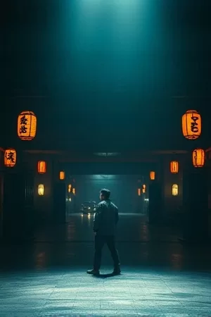 《雾港来客》封面，浓雾笼罩的港口与孤身走下舷梯的人